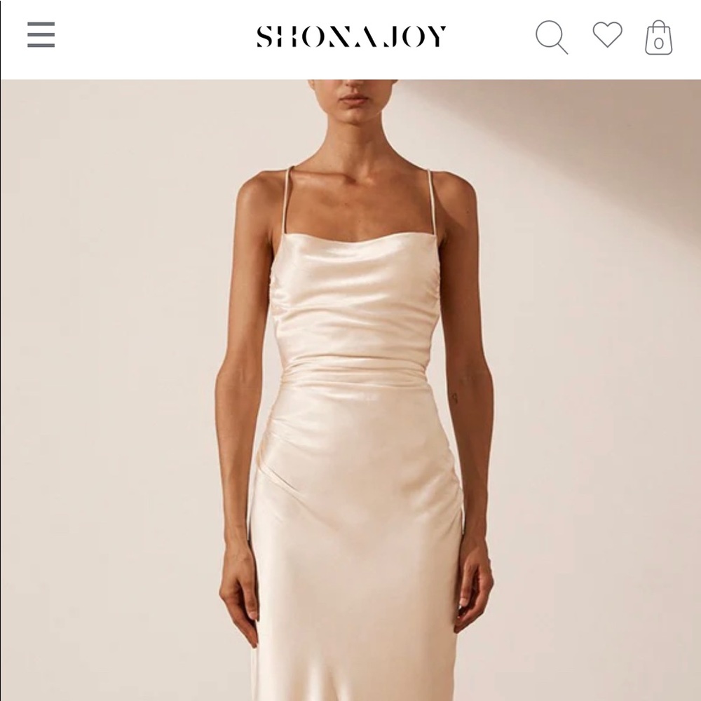 Shona Joy La Lune Lace Back Maxi Dress Cream XS